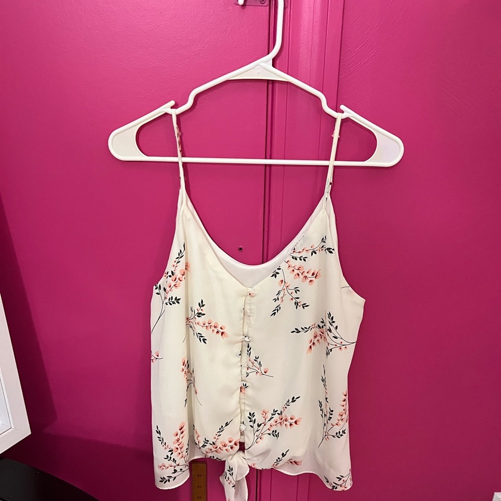 Sienna Sky White Sleeveless Tie Front Camisole